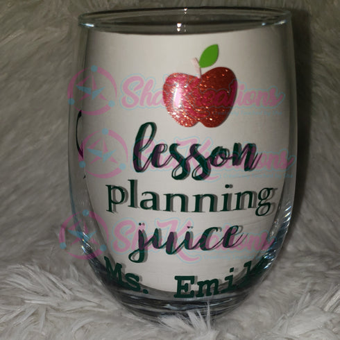 Lesson Planning Juice Stemless Wine Glass